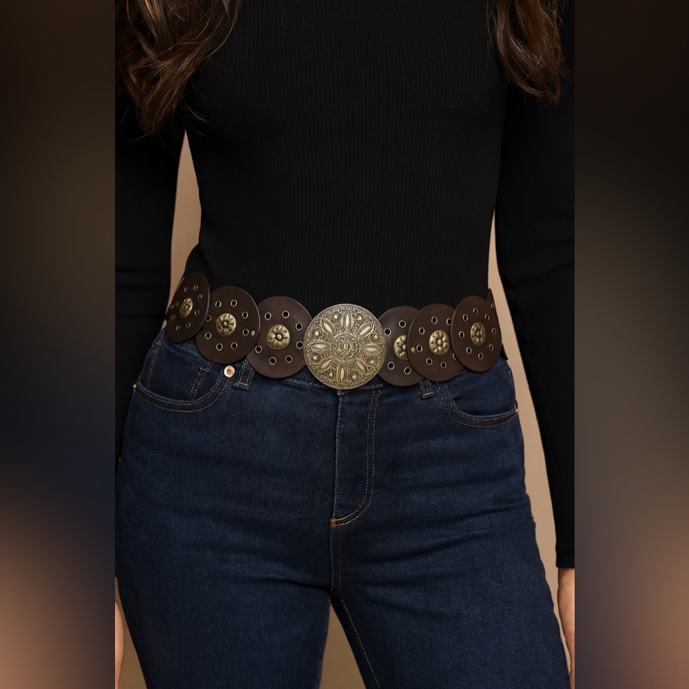 Wide Boho Disc Belt